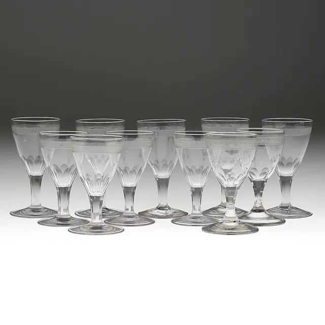 STARKVINSGLAS, 11 st , 1800-/1900-tal.