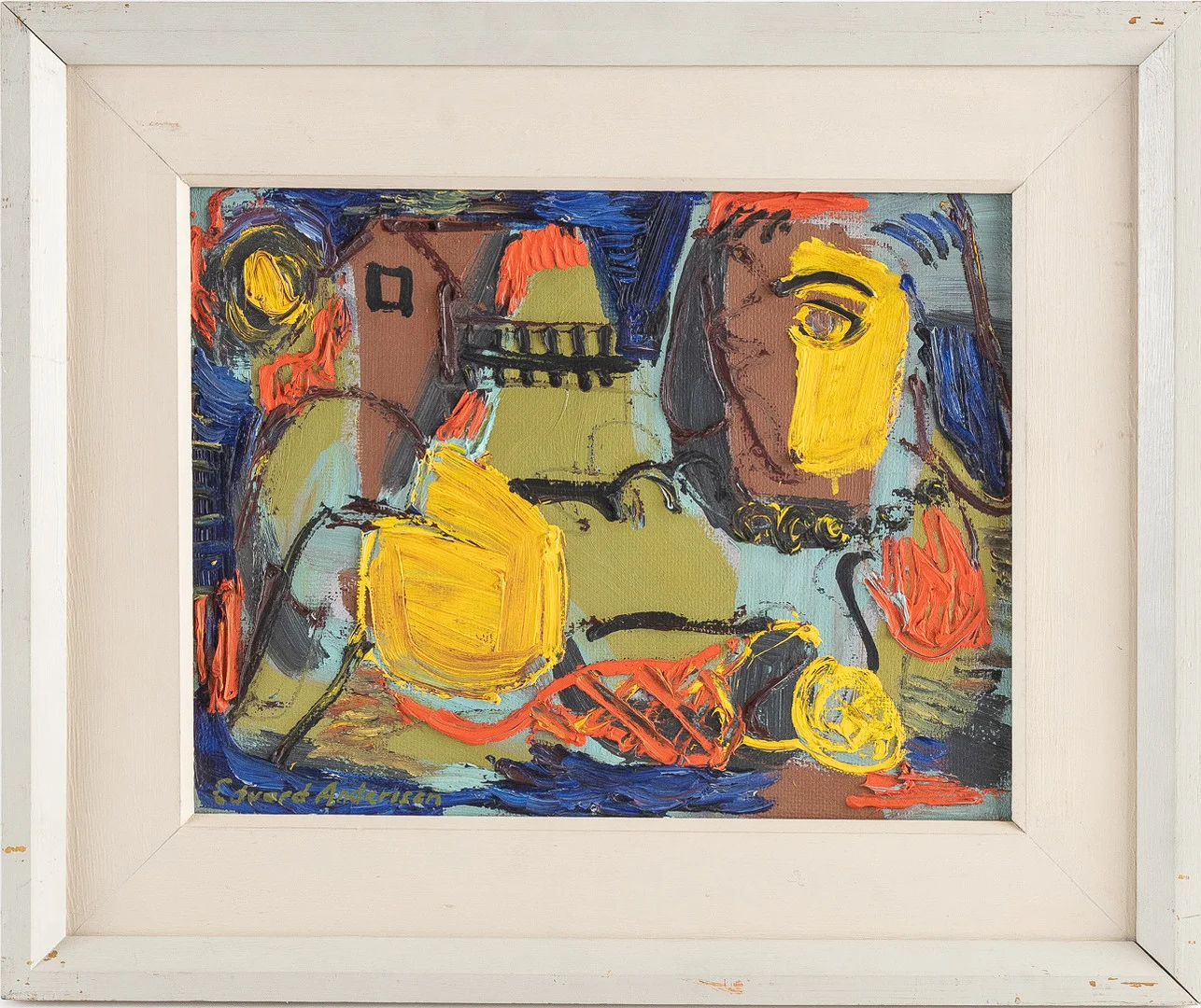 EDVARD ANDERSSON (1891-1967). "Kvällen", olja på pannå. — Paintings — Stockholms Auktionsverk Helsingborg