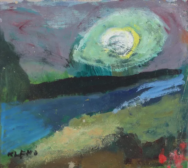 Untitled, evening landscape. Oil on canvas. 45×50 cm.