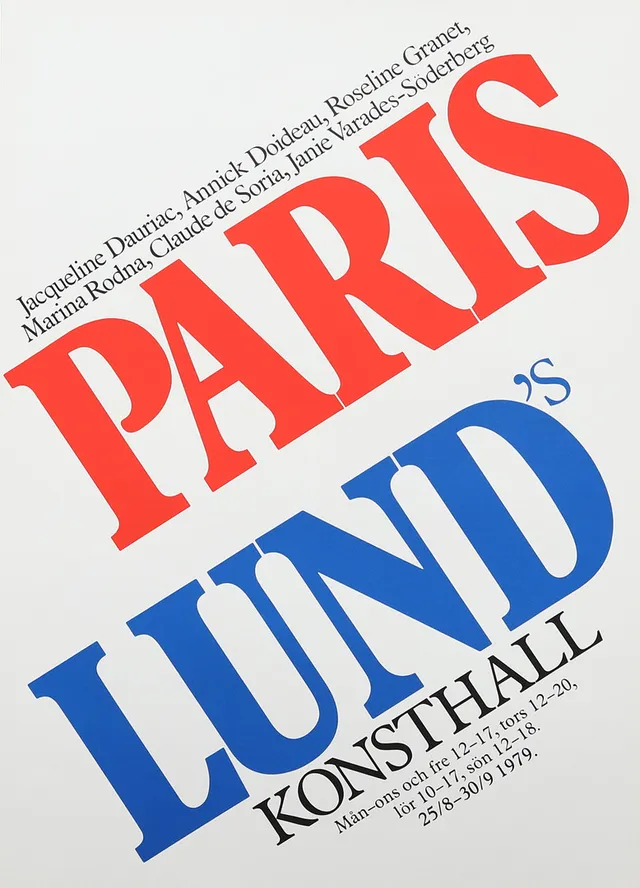 AFFISCH, Paris, Lunds konsthall 1979, färglitografiskt tryck.