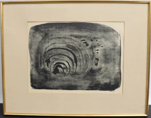 OIDENTIFIERAD KONSTNÄR. Komposition, litografi, signerad och numrerad.