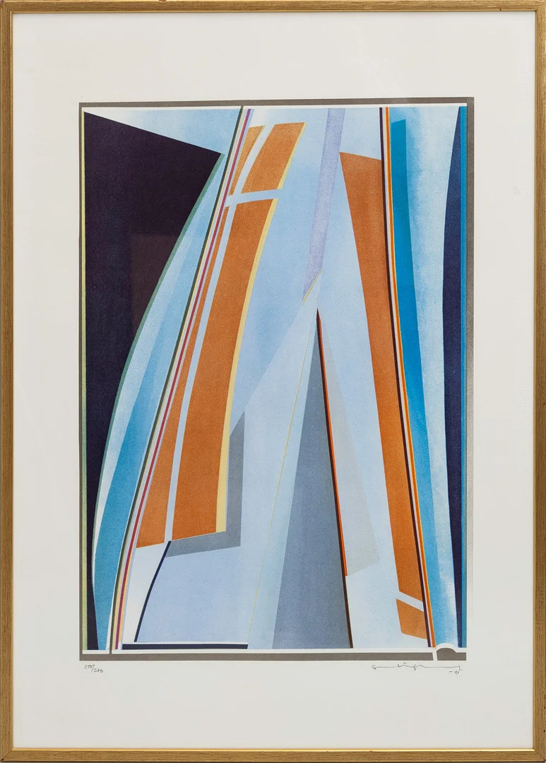 SVEN INGE HÖGLUND (1935-2006). Abstrakt Komposition, färglitiografi, signerad samt numrerad 250/260. — Engravings & Prints — Auktionshuset Kolonn