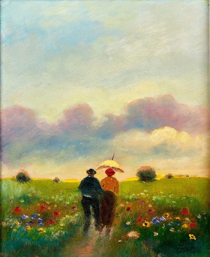 BENGT FRANSSON (FÖDD 1935). Par på sommaräng, signerad, olja på duk. — Paintings — Crafoord Auktioner Stockholm
