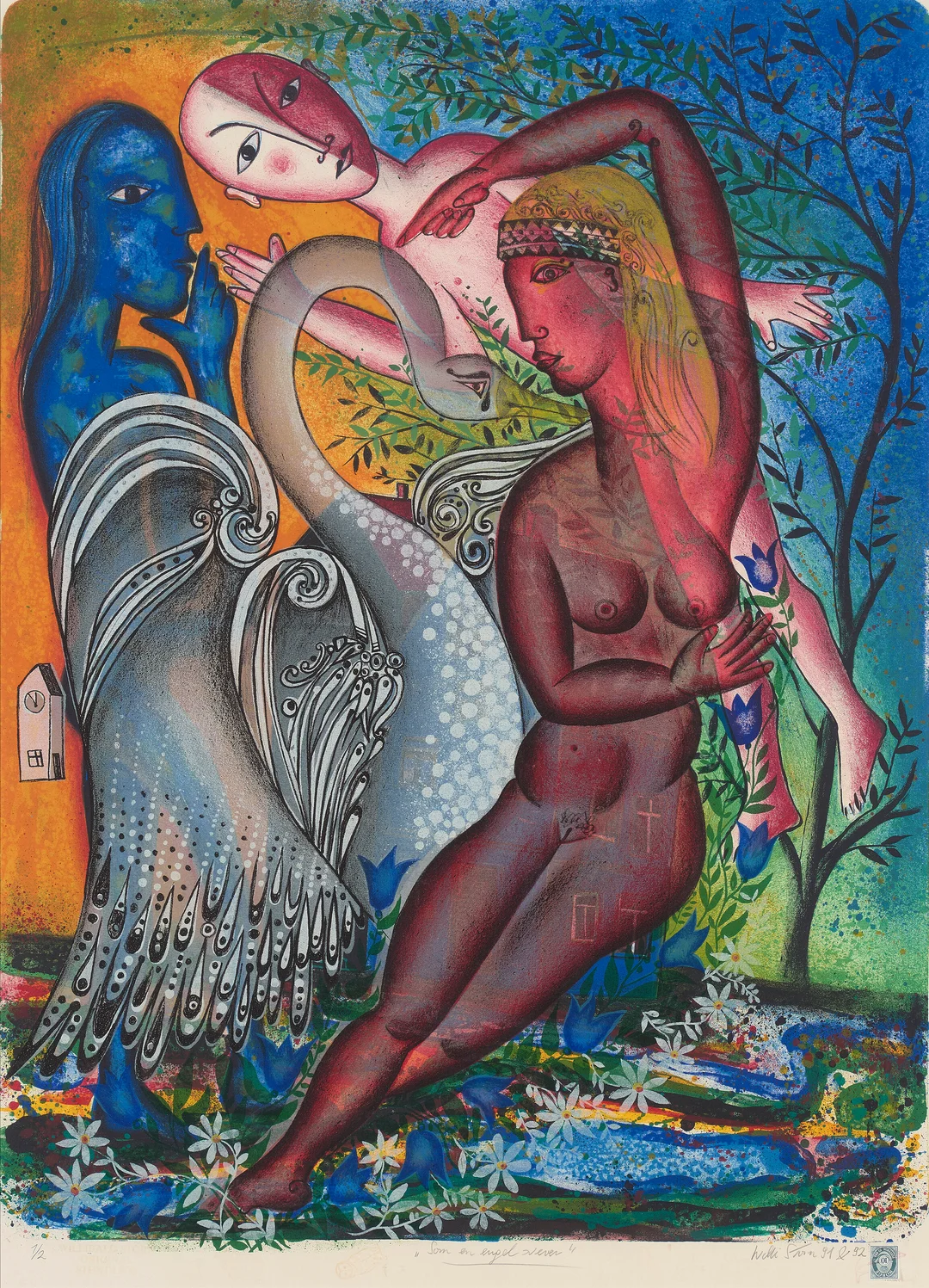Storn, Willibald — "Som en engel svever" 1991 — Kunst/Grafikk — Blomqvist