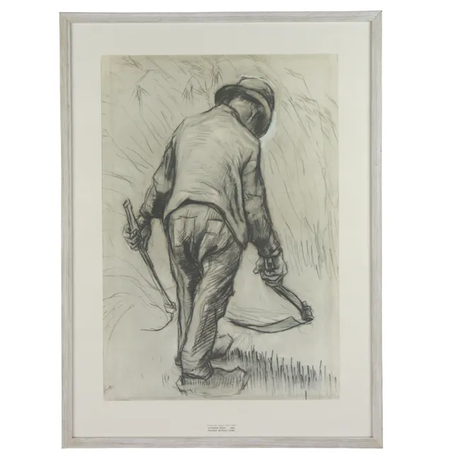 VINCENT VAN GOGH. Affisch, "Peasant reaping corn", nutida.