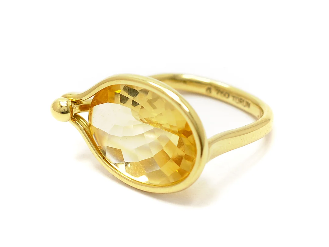 GEORG JENSEN, ring, "Savannah", 18K guld, citrin, design Torun Bülow- Hübe, stl 17,25 mm, vikt 6,4 g. — Smycken/Ring — Kaplans