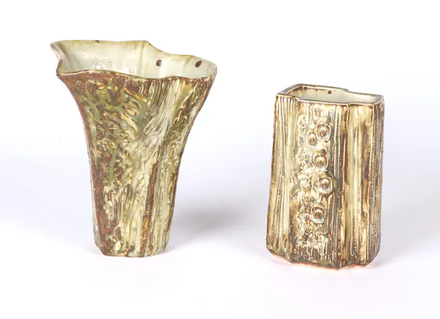 Jørgen Mogensen. Two stoneware vases with sung glaze (2)