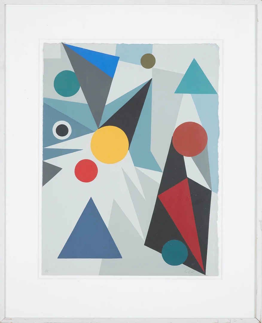 CLAES-GÖRAN KARLSSON. Abstrakt komposition, serigrafi, hc-numrerad, signerad. — Engravings & Prints — Stockholms Auktionsverk Sickla
