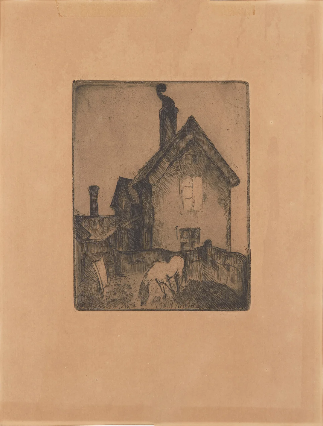 Ness, Bjarne — "Hus og hest" 1923/24 — Kunst/Grafikk — Blomqvist