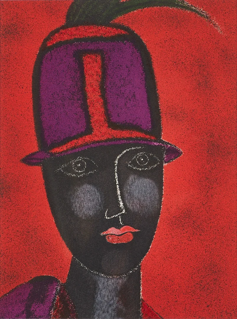 FRANCO GENTILINI (Italien, 1909-1981), Kvinna med hatt, färglitografi från 1980, ur XXe Siècle, nr 55. — Engravings & Prints — Crafoord Auktioner Stockholm