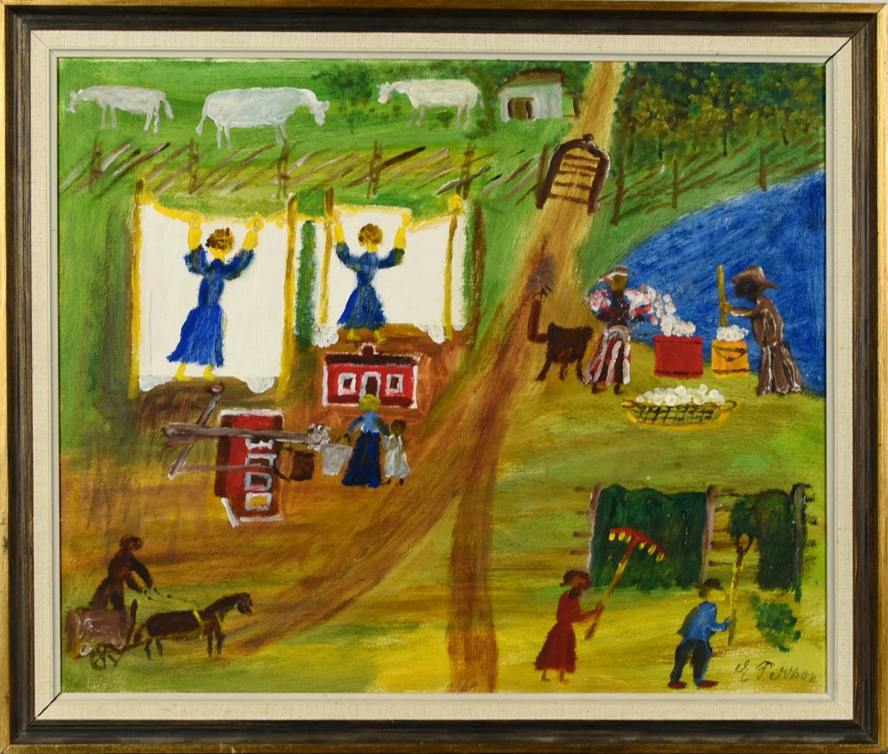 ERIK PERSSON. Olja på pannå, signerad. — Paintings — Norrlands Auktionsverk