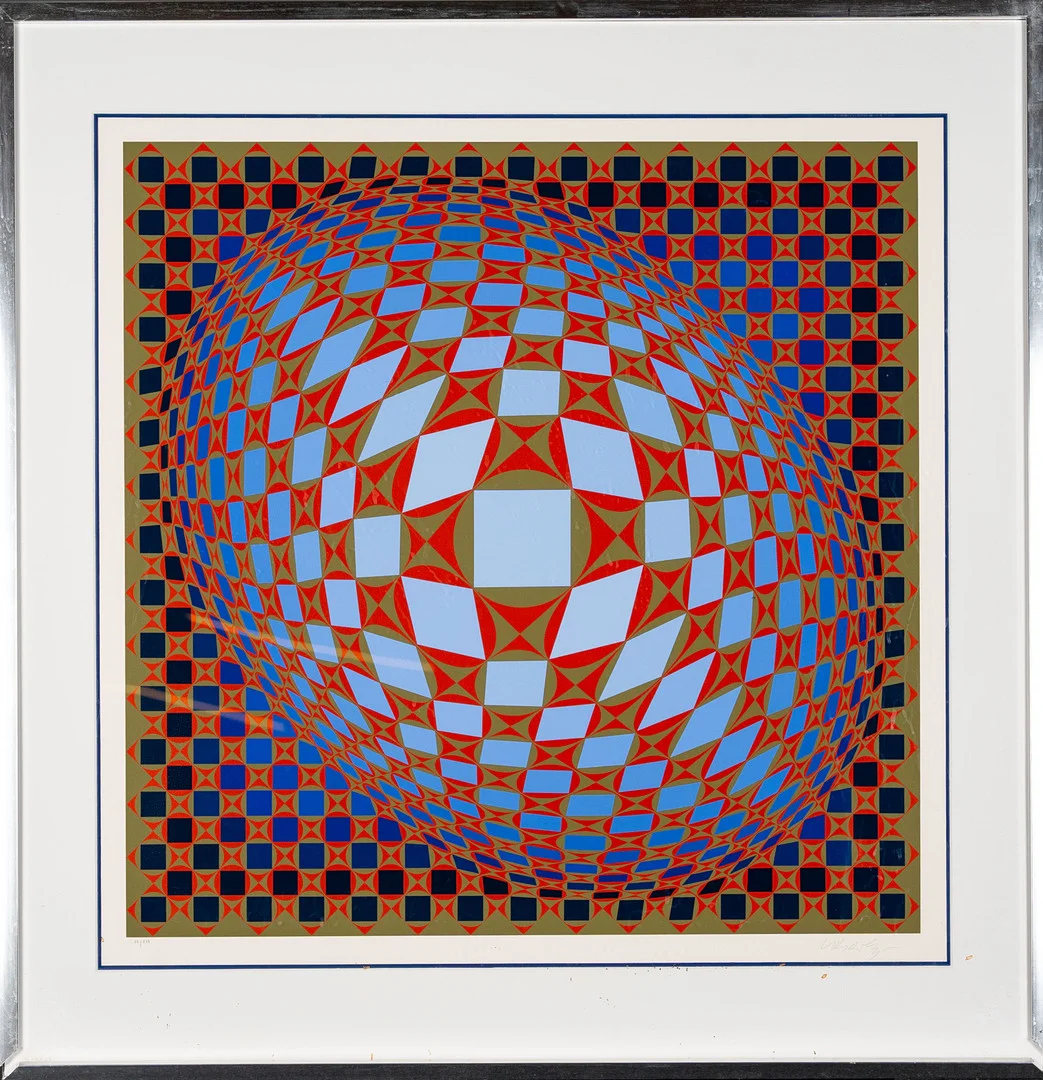 VICTOR VASARELY. Färgserigrafi, Komposition, Signerat, 35/275, 1900-tal. — Engravings & Prints — Norrlands Auktionsverk