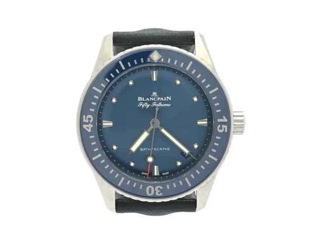 BLANCPAIN, Fifty Fathoms (300M), Cal 1150, Serie nr. 572, Ref nr. 5100-1140-O52A, herrur, 38 mm, stål, automatisk (Rotor i 18K vitt guld), safirglas, datum, glasbaksida, gummiband, originalspänne, cert, januari 2020, box, ytterkartong.