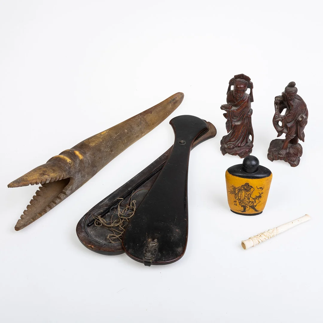 TWO CARVED WOOD ORIENTAL FIGURES ETC. — Miscellaneous — Griffin’s Auctioneers