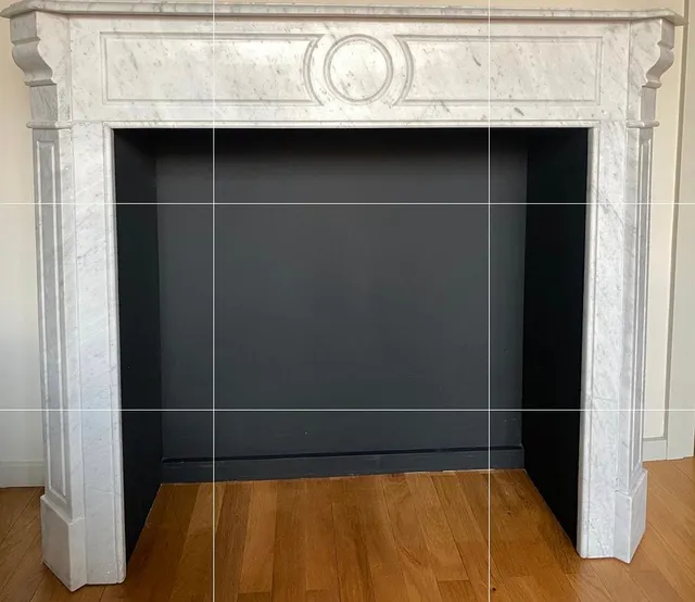 Marble fireplace, early 20th Century.
