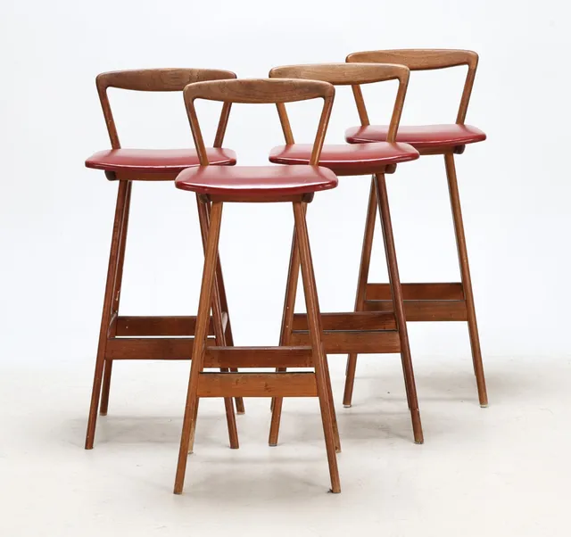 Henry Rosengren Hansen for Brande Møbelfabrik: Four teak barstools, model 43 (4)