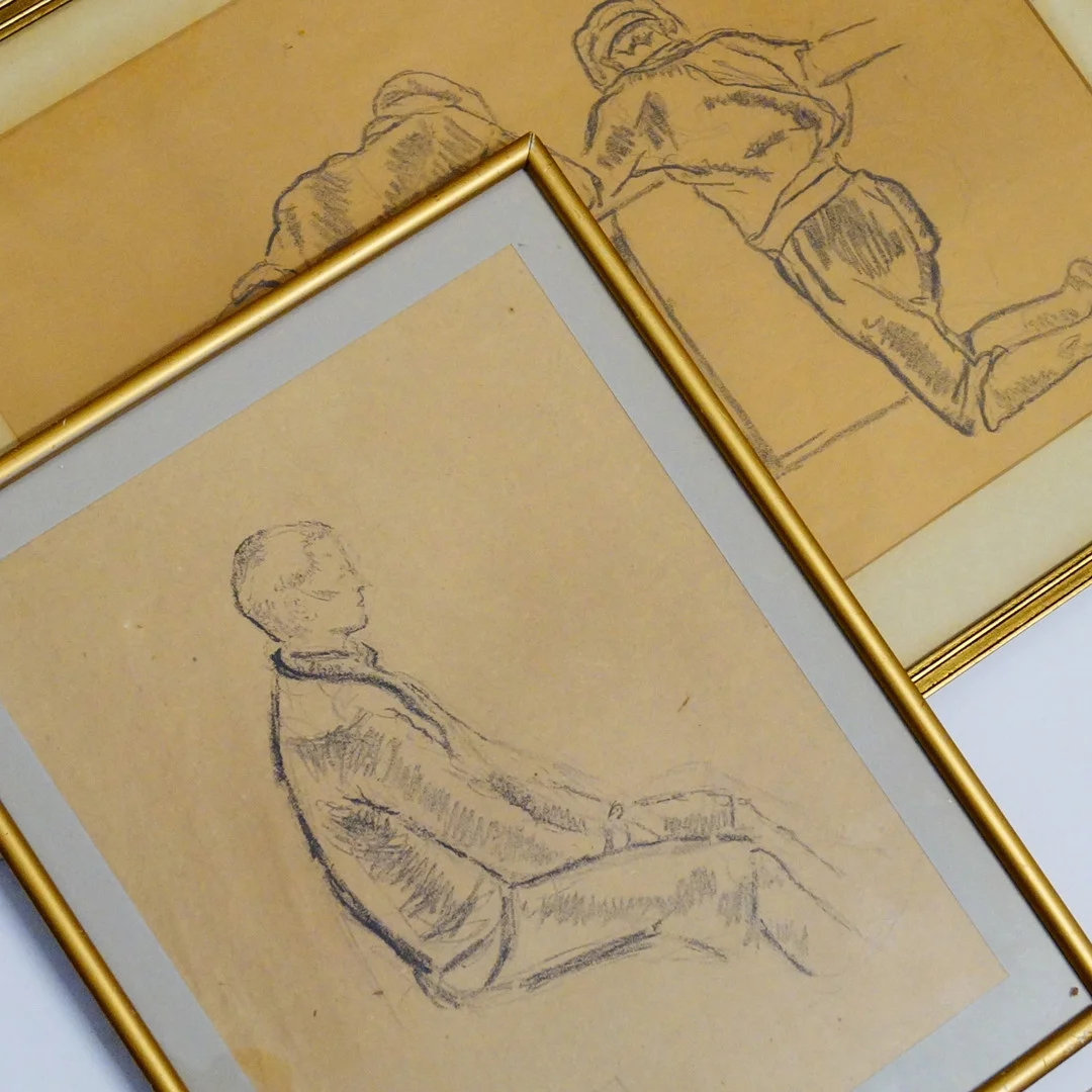 HENRIK SÖRENSEN. Teckningar 2 st, signerade med dedikation. — Drawings — Lysekils Auktionsbyrå