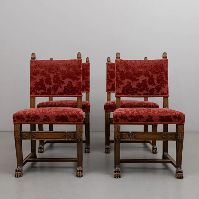 STOLAR, 4 stycken, barockstil, sannolikt Bodafors, 1930-tal.