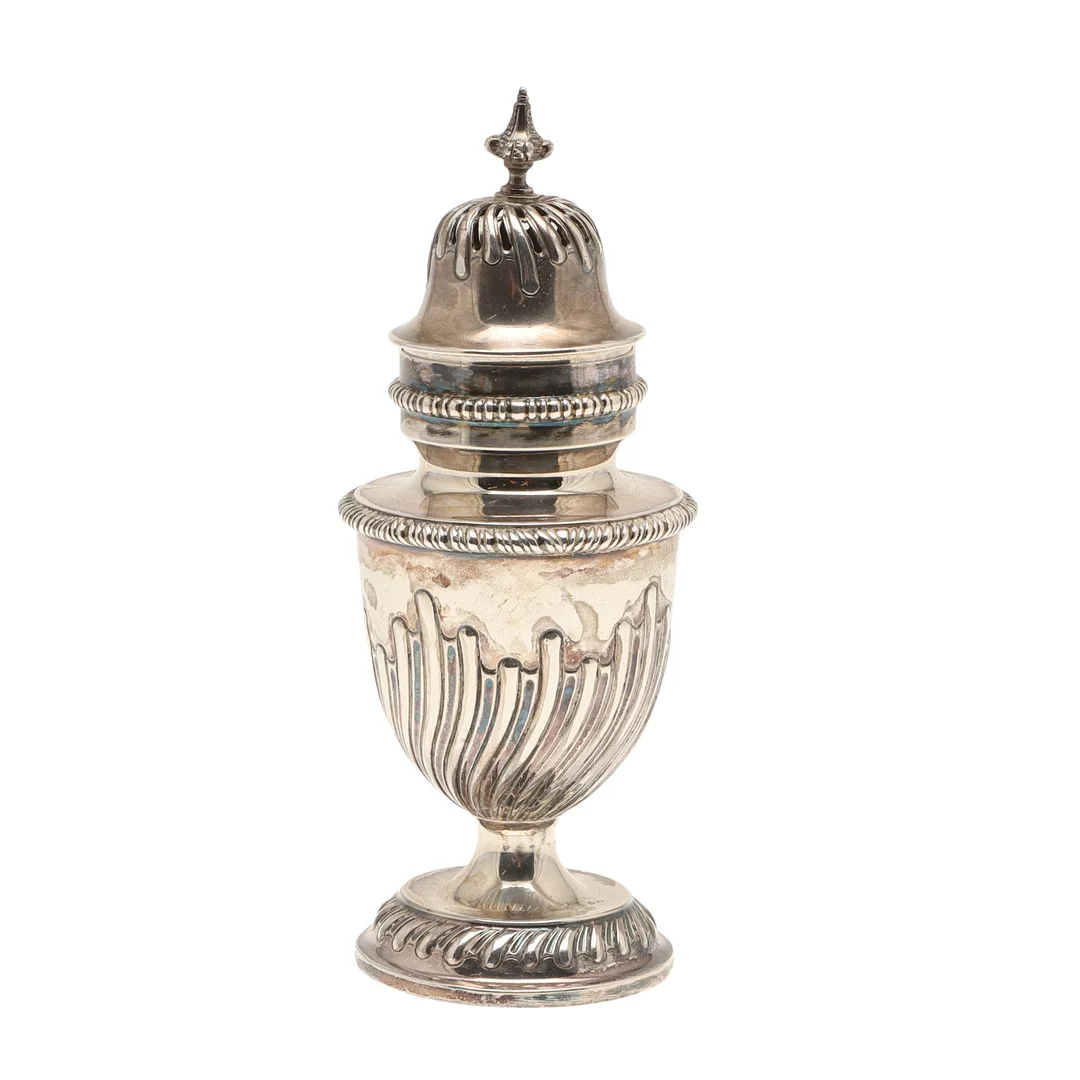 A VICTORIAN SILVER BALUSTER SHAPED SUGAR CASTER. — Silver — Lawrences Auctioneers