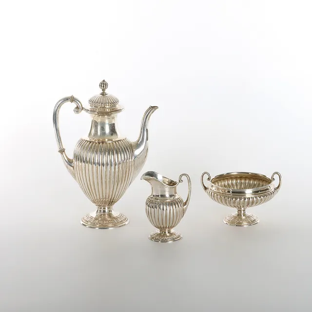 C.G. HALLBERG. Servis, 3 delar, silver, 1893.