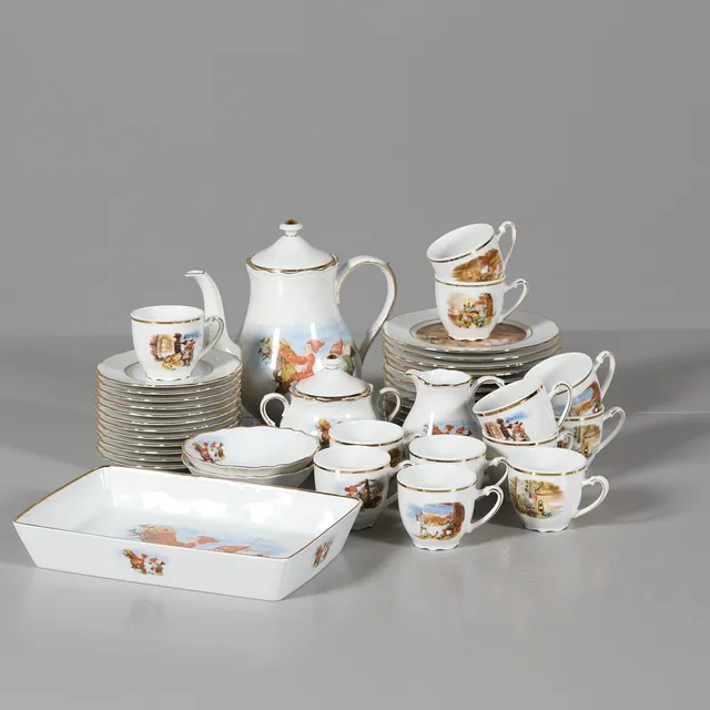 KAFFESERVIS, porslin, 43 delar, "Gammeldags jul", P2000.