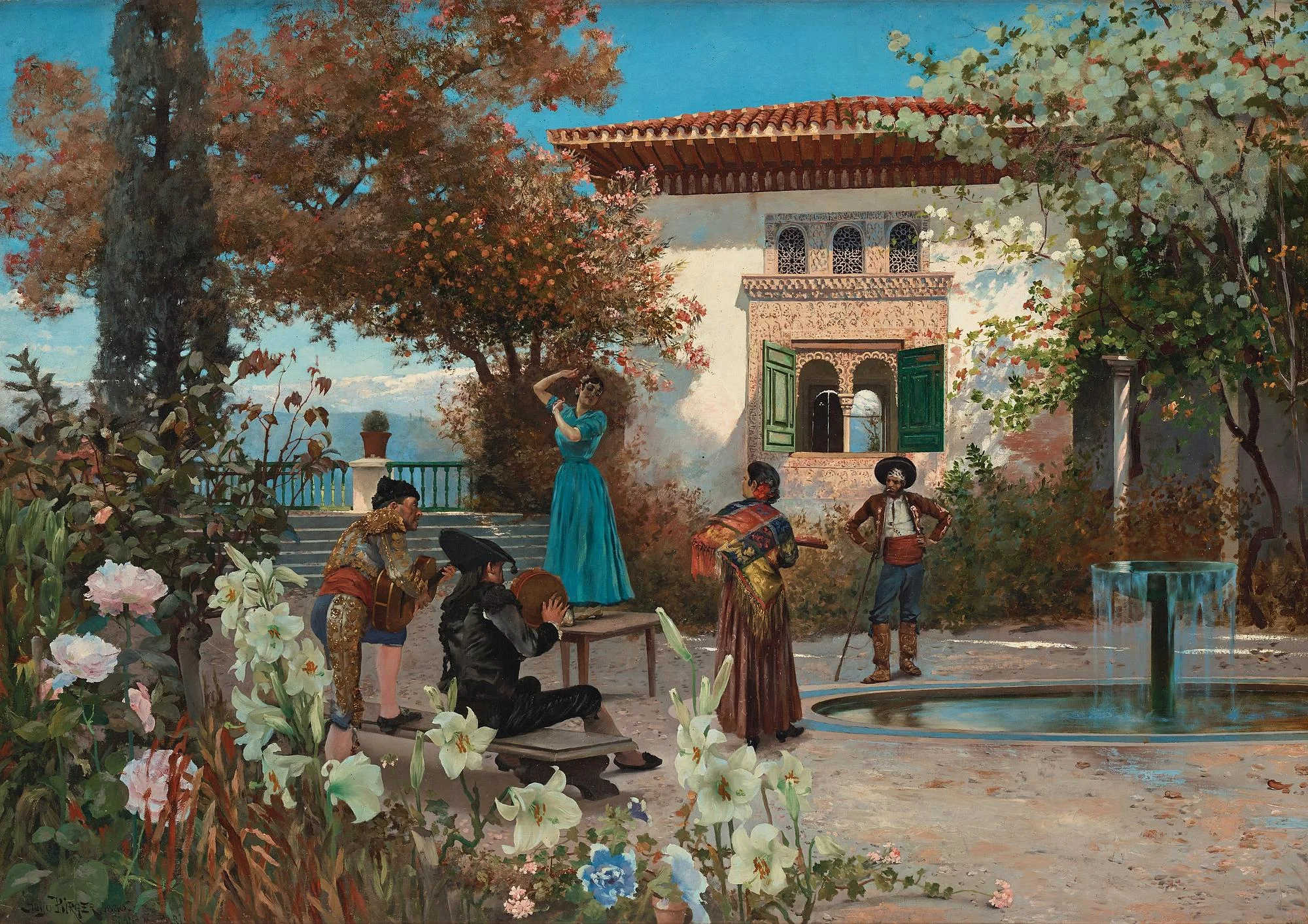 Hugo Birger, "Dansrepetition under Carnavaletid i Granada". — Bukowskis