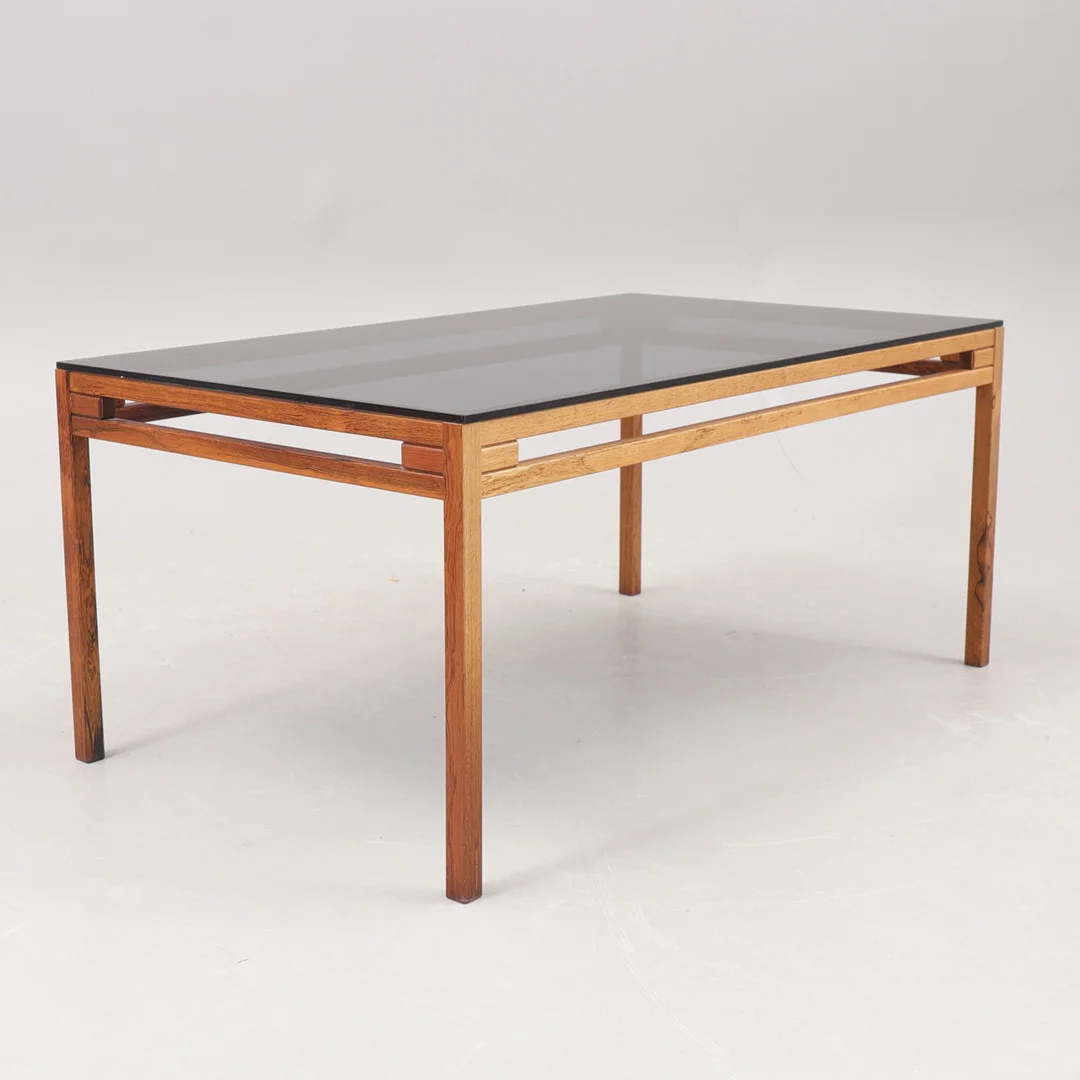 SOFFBORD, glas, jakaranda, 1960/1970-tal. — Tables — Växjö Auktionskammare