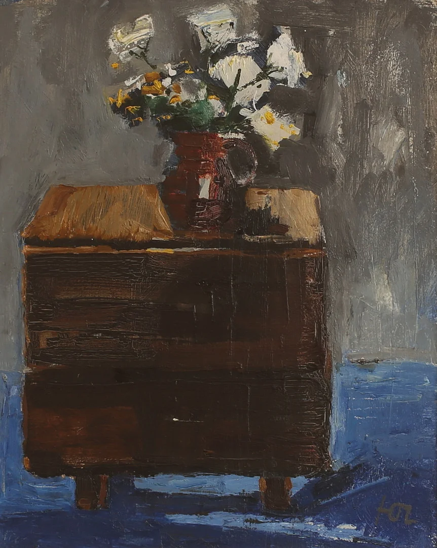 HANS OSVALD LARSSON. Olja på pannå, monogramsignerad. — Paintings — RA Auktionsverket Norrköping