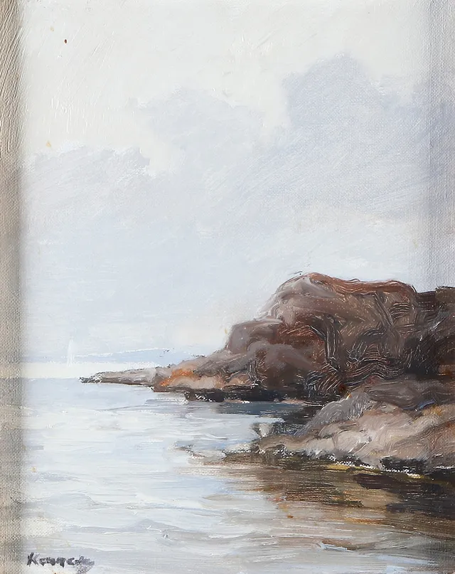 PETER KENNEDY. Oljemålning på duk. Skärgårdsmotiv. Signerad.