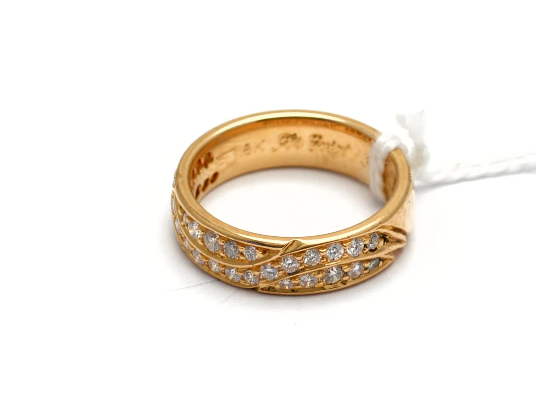 Ring 18K 6,6g Ø16 3/4 med diamanter 32xca 0,01ct - 0,03ct, gravyr — Smycken/Ring — Kaplans