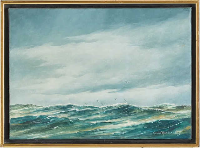 BRITA NORDENBERG( FÖDD 1943). "Before the Storm", olja på duk, signerad.