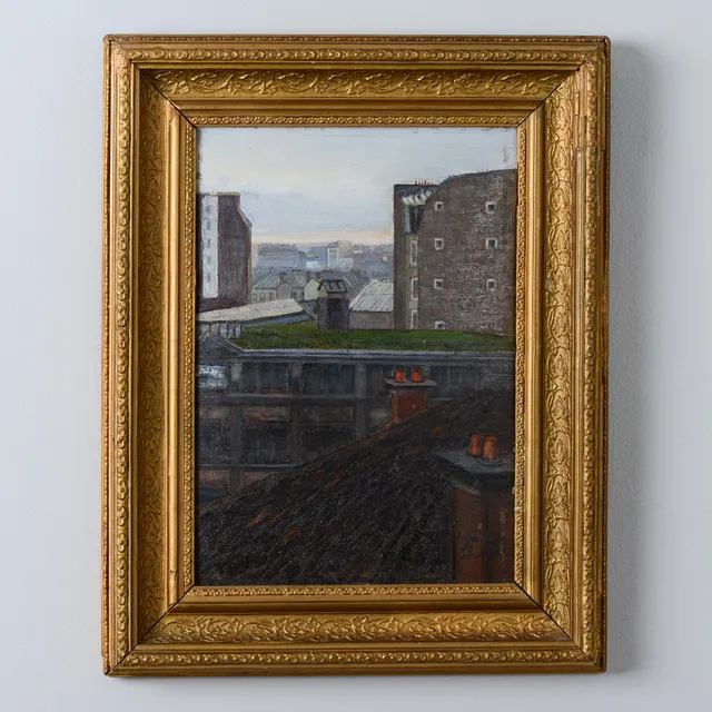 AUGUST LUNDBERG. Parismotiv, olja på pannå, signerad samt daterad Paris 1912.
