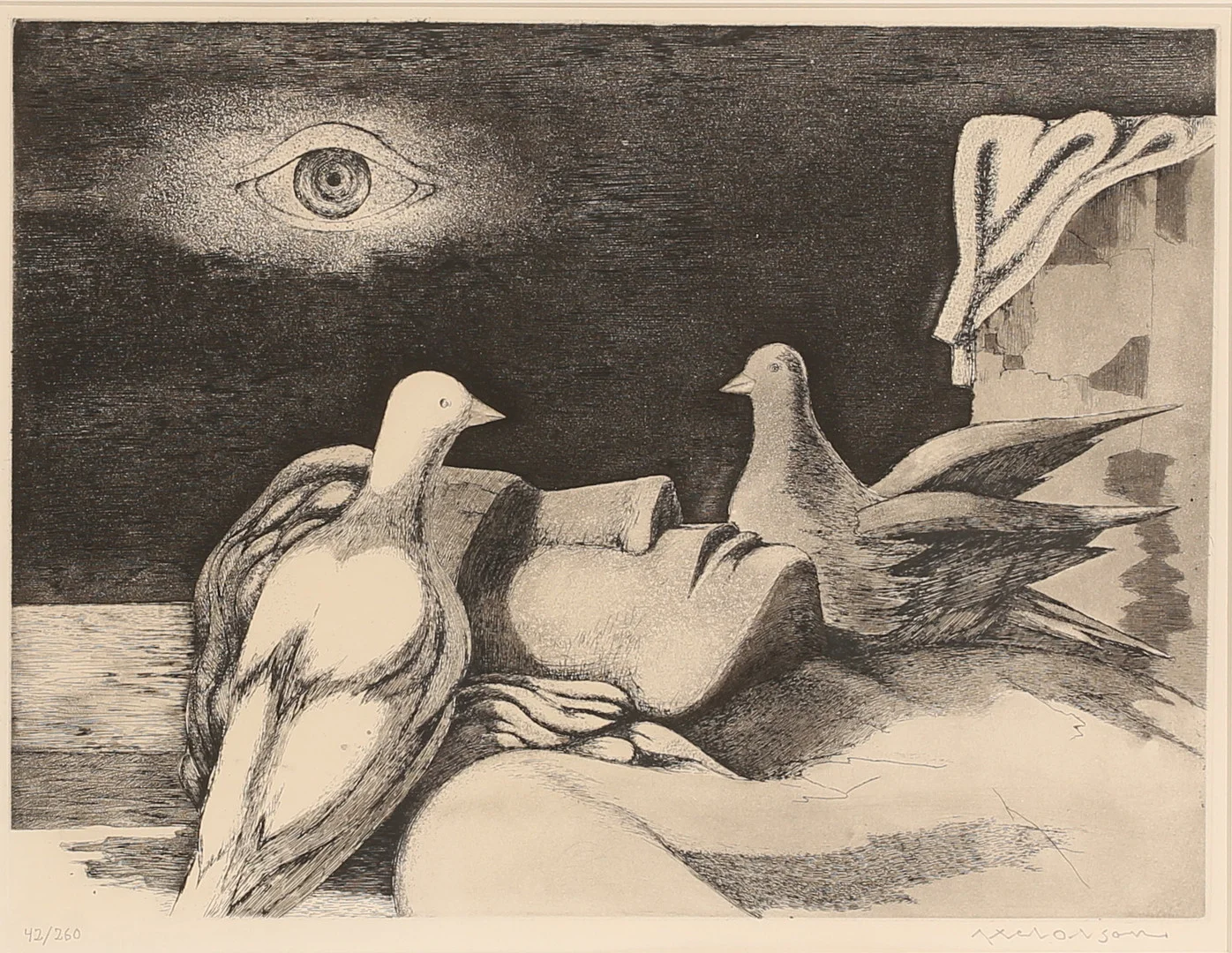 AXEL OLSON. Färglitografi, signerad och numrerad 42/260. — Engravings & Prints — RA Auktionsverket Norrköping
