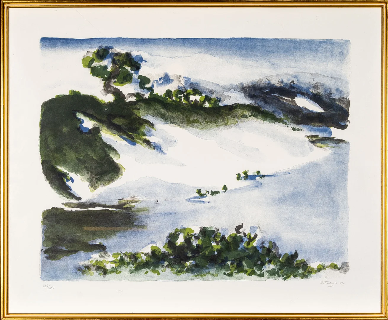SIXTEN FAGER. Färglitografi, Fjällmotiv, Signerat, 257/390, 1987. — Engravings & Prints — Norrlands Auktionsverk