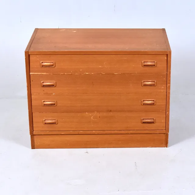BYRÅ, teak, 4-LÅDIG, 1960-tal.