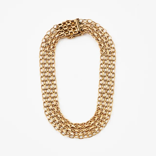 ARMBAND, 18 k guld, x-länk, Jo´Ans, Köping 1971.