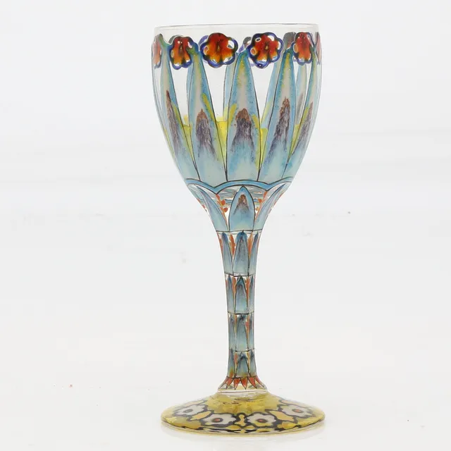 JOSEP MARIA GOL. Faceted stem goblet.