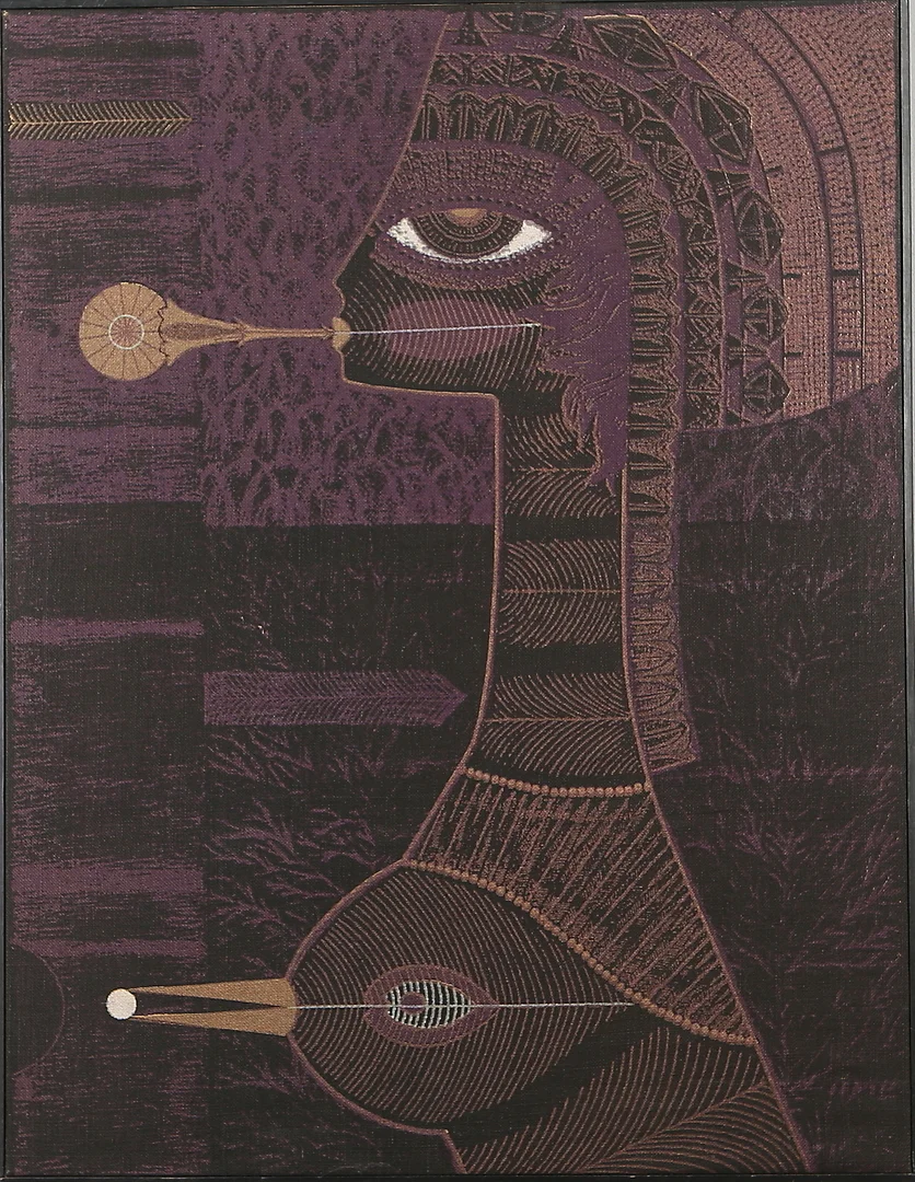 MAX WALTER SVANBERG. "Drömkvinnans kyss II", textilgrafik. — Other — Auktionshuset Kolonn