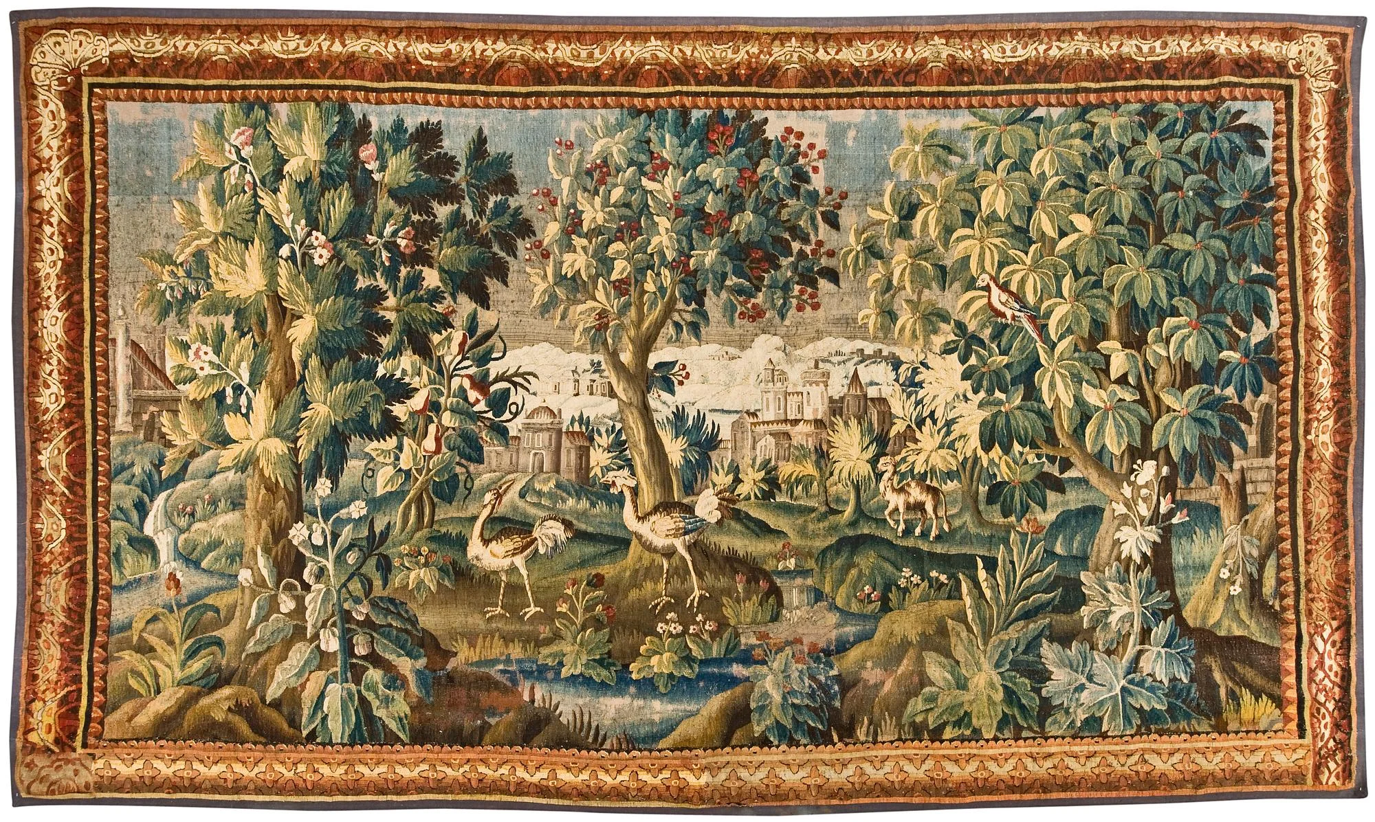 VÄVD TAPET. Gobelängteknik. 272,5 x 462 cm. Flandern omkring 1700 - 1700-talets förra hälft. — Bukowskis