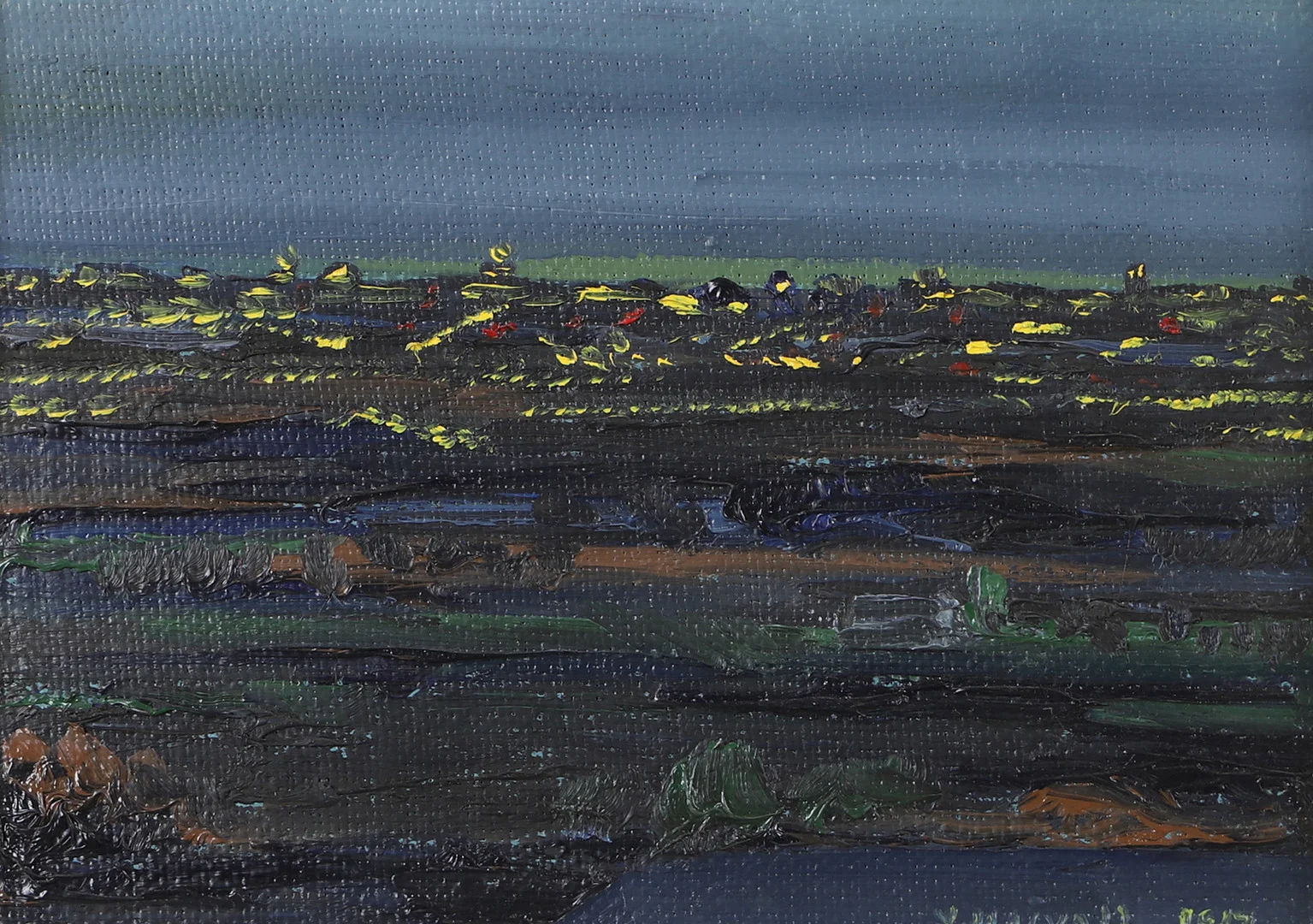 YNGVE MAJVALL. "Mot staden", olja på pannå, signerad Y. Majvall. — Paintings — Helsingborgs Auktionskammare