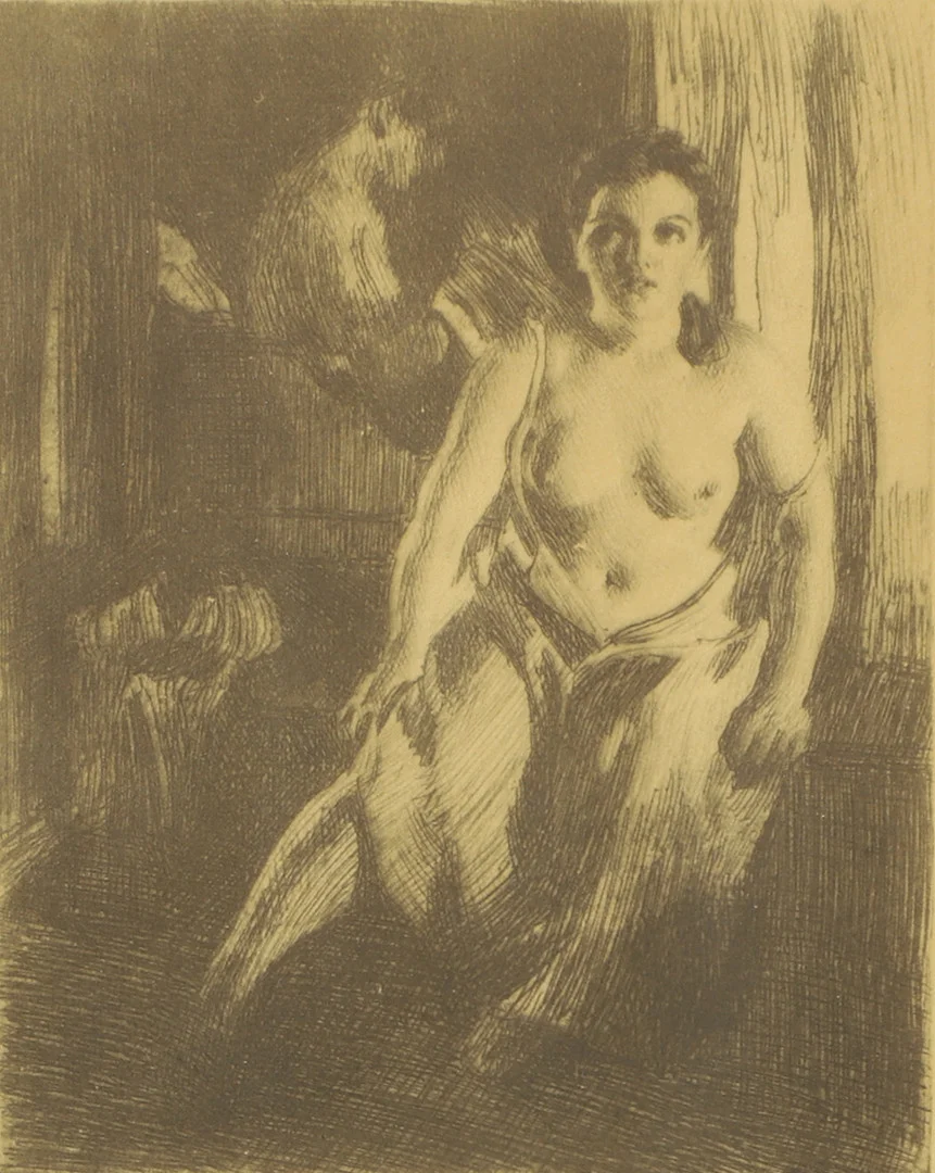 ANDERS ZORN. EFTER. Litografiskt tryck av etsning, Bengtssons Lito AB. — Engravings & Prints — Helsingborgs Auktionskammare