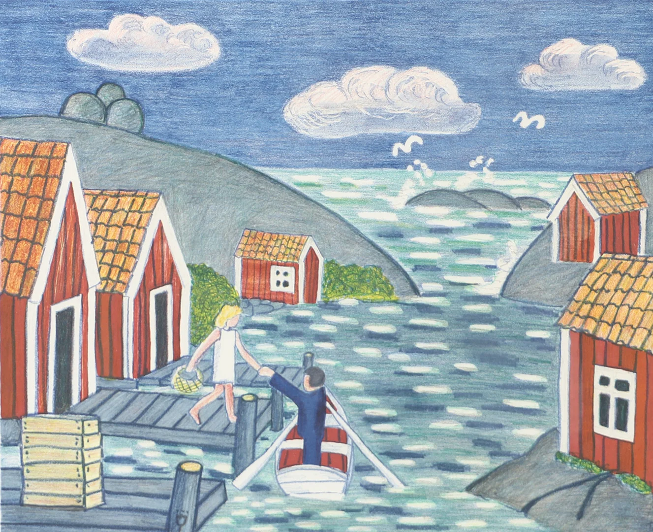 MATS PAULSON. "Skärgårdsvind", färglitografi, signerad. — Engravings & Prints — Helsingborgs Auktionskammare