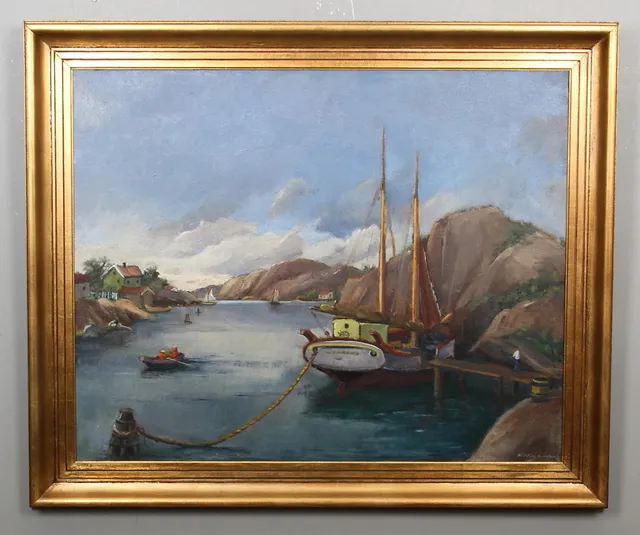 HILDING BOSSLER. Olja på duk, signerad.