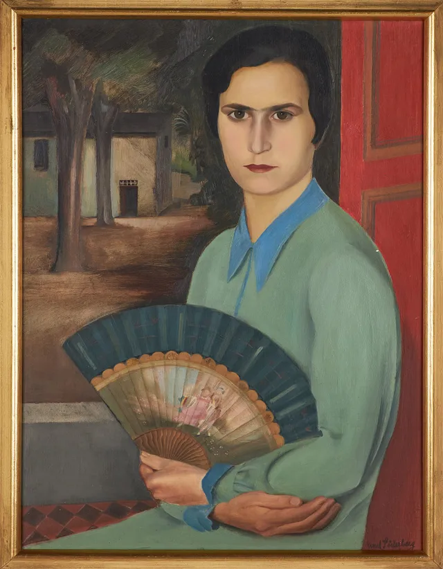 ERNST SÖDERBERG (1889-1967). Florentinskan, porträtt, olja på duk uppfodrad på pannå, daterad 1927.