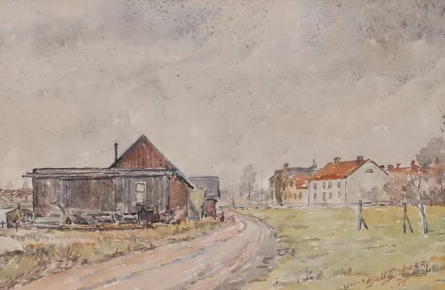 KJELL DYBERG. "Ängö i Kalmar", akvarell, signerad Kjell Dyberg 78.