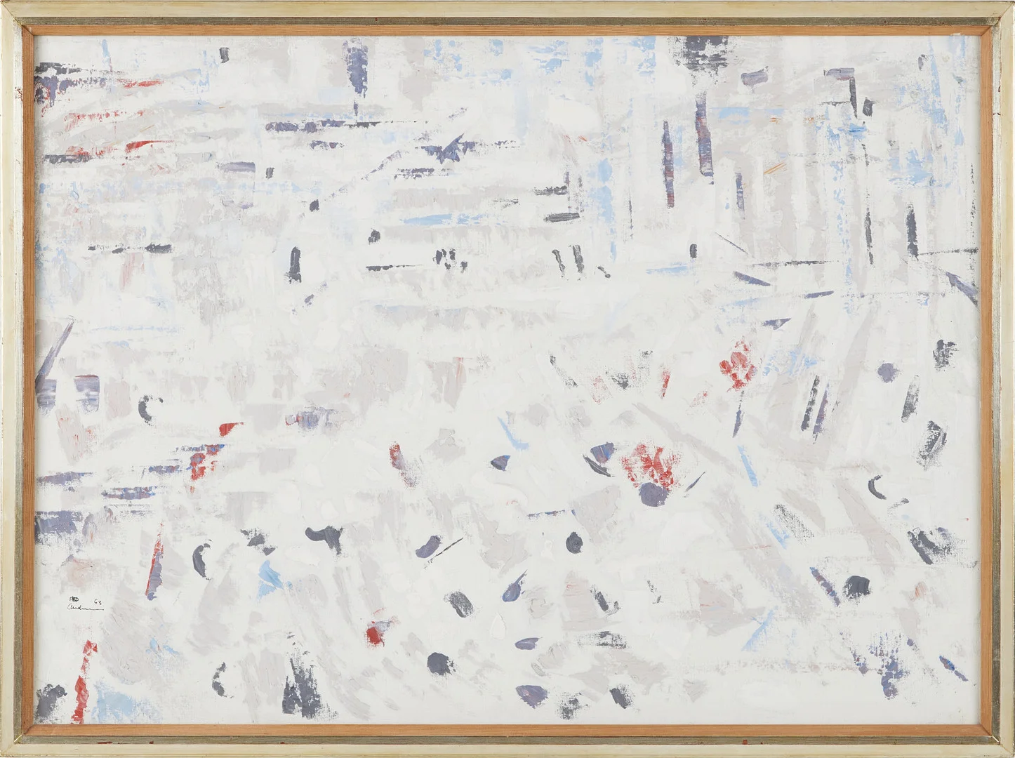 FRED ANDERSSON. Färgkomposition, oljemålning på duk, signerad och daterad Fred Andersson 63. — Paintings — Stockholms Auktionsverk Magasin 5