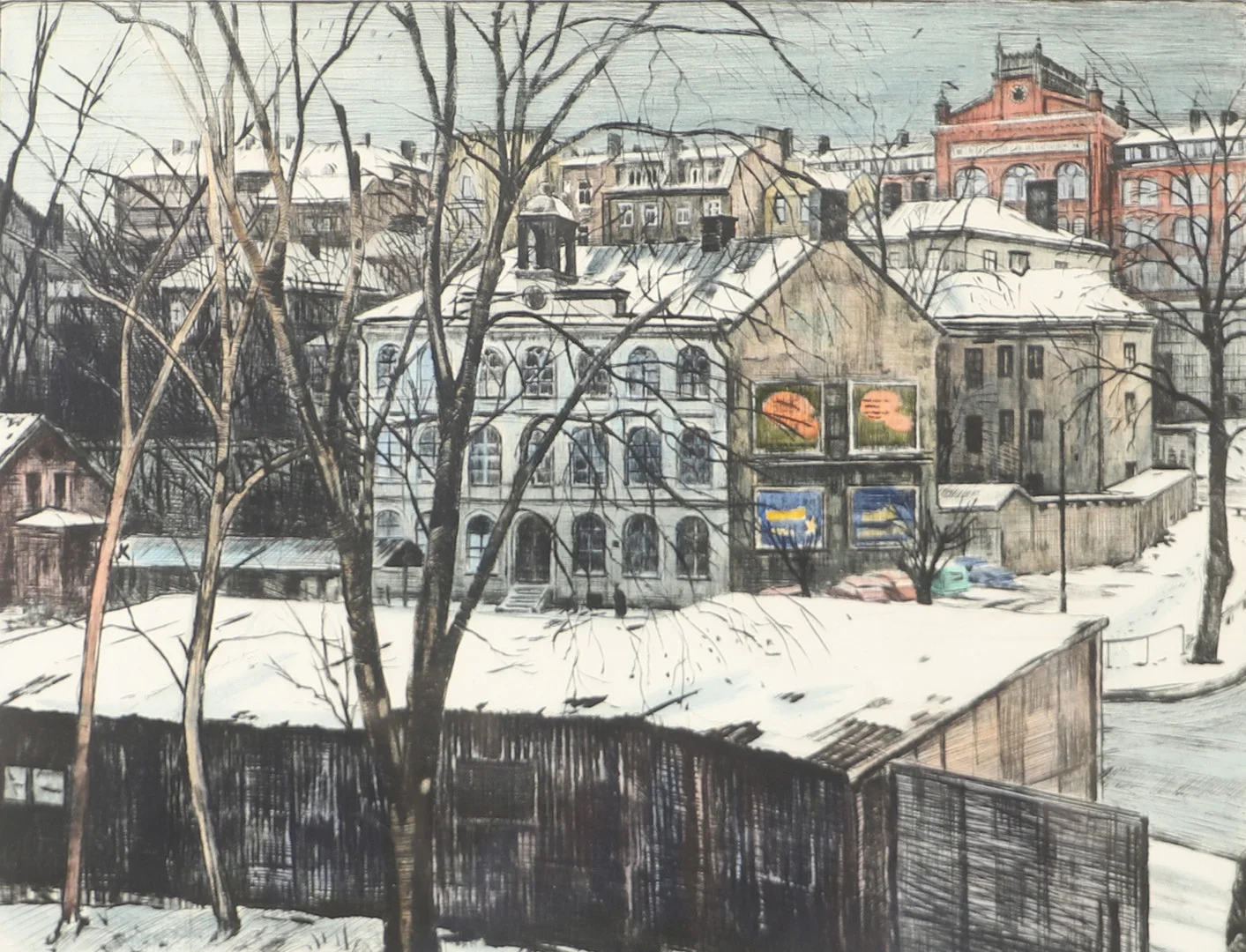 HASSE LINDROTH. "Hotell Göteborg", etsning, signerad. — Engravings & Prints — Helsingborgs Auktionskammare