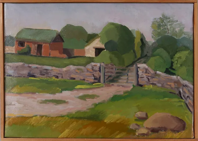 TATIANA KRAUS. "Öland, Skarpa Alby", olja på duk, signerad 76.