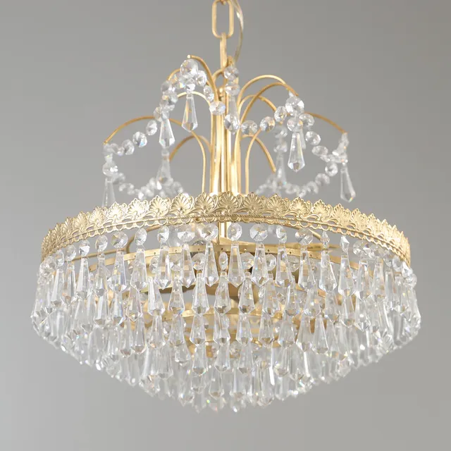 TAKLAMPA, mässing med prismor, 1900-talets andra hälft.