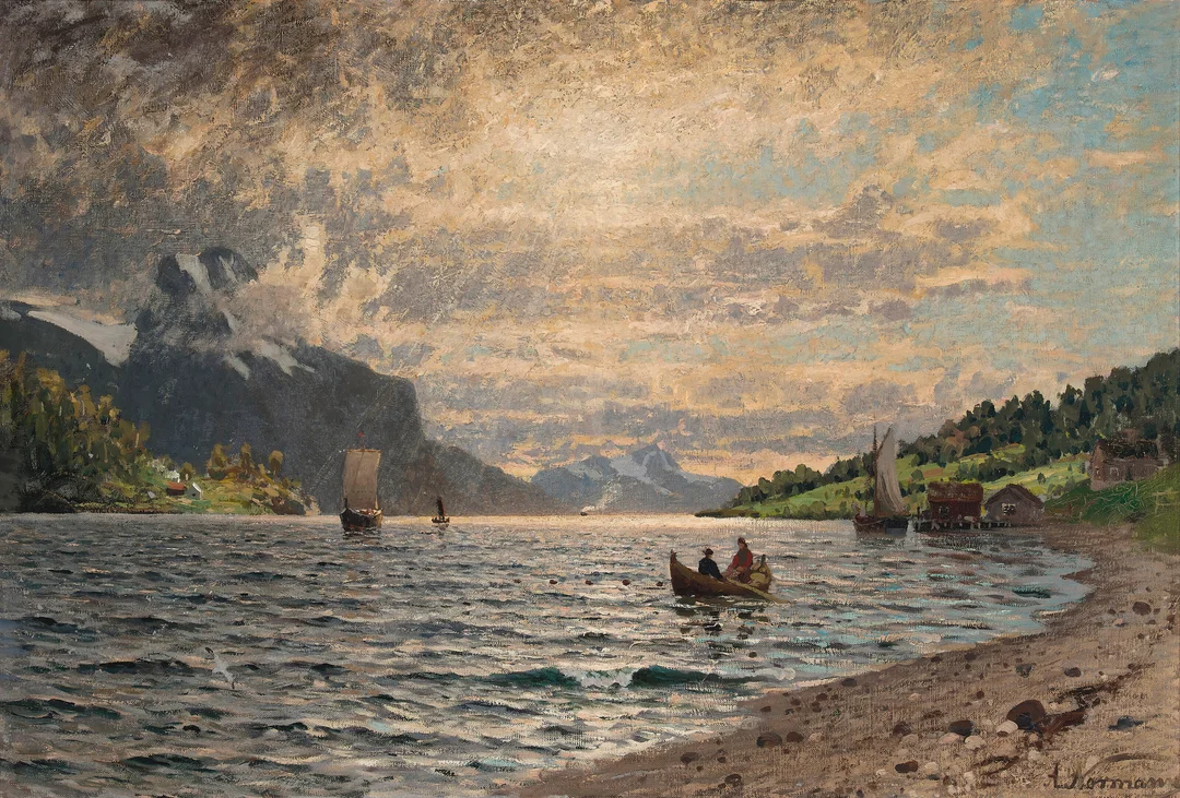 Normann, Adelsteen — Sommerdag ved fjorden — Kunst/Maleri — Blomqvist